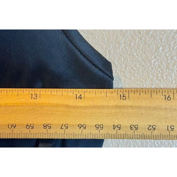 Tadashi Collection Shoji Navy Taffeta Collard Sleeveless Cocktail Midi Dress 12 - Picture 8 of 8